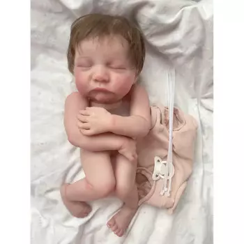 19-дюймовая кукла реборн Levi Sleeping уже окрашенная, детали куклы, комплект, реалистичная детская 3D-кожа с видимыми венами и тканевым корпусом