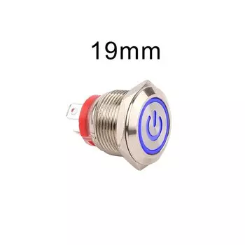 Антивандальные металлические кнопки переключатели DIANQI 19 мм красные 12-24В 220В