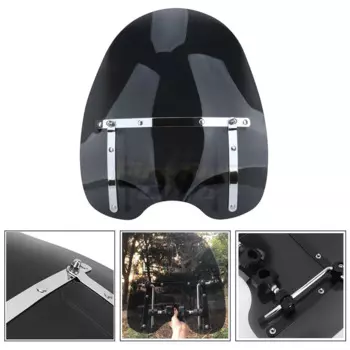 19 "x 17" мотоциклетное черное лобовое стекло ветровое стекло для Harley Honda Yamaha Suzuki универсальный руль 7/8''1''