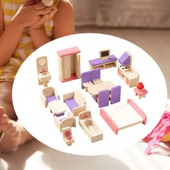 19x деревянная мебель для кукольного домика, детская игрушечная мебель, мини-пейзаж для спальни
