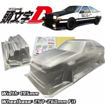 1/10 AE86 LEVIN 2DR Дрифт RC корпус ПК оболочка 195 мм ширина 260 мм Колесная база прозрачная без окраски для RC Hsp Hpi Mst Yokomo Tamiya