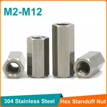 DUOJI Шестигранные стойки с длинным стержнем из нержавеющей стали M2-M12