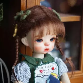 1/12 1/6 1/4 BJD OB11, парик для куклы, волосы в Шоколадном стиле