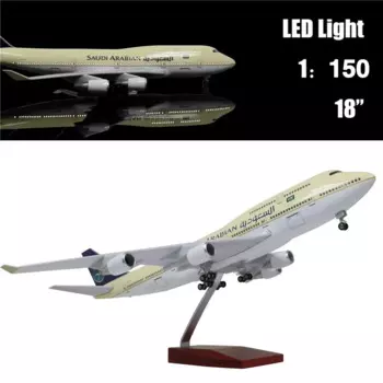 1:150 Scale Airplane Toy Diecast Resin B747 Toy Aircraft Saudi Arabian Airlines Model Display Collection Child Toy Plane