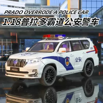 1: 18 Toyota Prado полицейский автомобиль из сплава Overlord Off модель дорожного транспортного средства украшение детская игрушка подарок