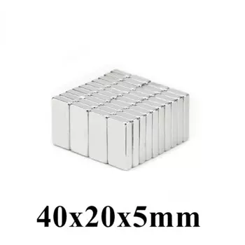 1-20 шт. 40x20x5 мм сверхмощный редкоземельный блок NdFeB магнит N35 магниты 40x20x5 мм