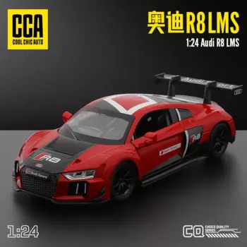 1: 24 Audi A7 R8LMS Модель гоночного автомобиля из сплава открывающаяся дверь детская игрушка подарок для мальчика