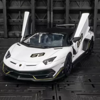 1:24 Lamborghini чжущий автомобиль SVJ 63 из сплава, литой металлический игрушечный автомобиль, Коллекционная модель со звуком и фотографией, детские подарки
