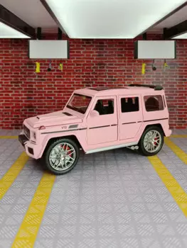1:24 Mercedes-benz G63 AMG Модель автомобиля из сплава, внедорожник, металлические украшения, звук и фото, коллекция игрушек