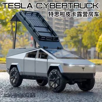 1:24 пикап Tesla из сплава, Игрушечная модель для кемпинга, подарок
