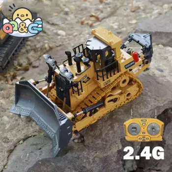 1:24 RC бульдозер Гусеничный 9 каналов сплав Пластиковая Лопата 2,4G Инженерная гусеничная машина с дистанционным управлением Грузовики Игрушки Подарки на день рождения