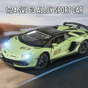 1:24 сплав AVENTEDOR SVJ 63 модель спортивного автомобиля, игрушечный автомобиль, имитация литой и игрушечной машины, коллекционные игрушки со звуком и светом для подарка