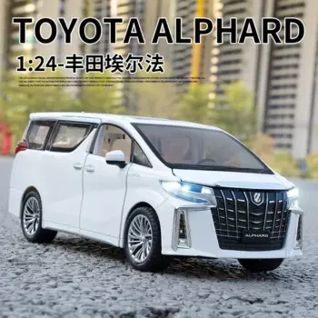 1:24 TOYOTA Alphard MPV Van модель игрушечного автомобиля под давлением Миниатюрная модель автомобиля со звуком заднего вида и открытой дверью подарок для мальчика