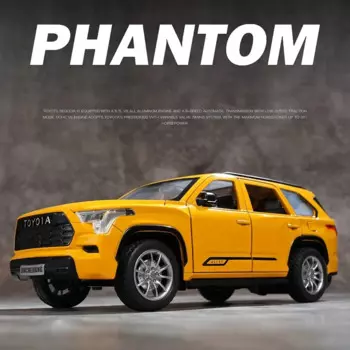 1:24 Toyota Sequoia SUV с функцией распыления, литой автомобиль из сплава и игрушечные автомобили, модель автомобиля со звуком и искусственными автомобилями, игрушки для детей, подарки