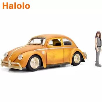 1:24 Volkswagen Beetle с куклой из сплава, литой автомобиль, модель автомобиля из металлического сплава, игрушки для детей, коллекция игрушек в подарок