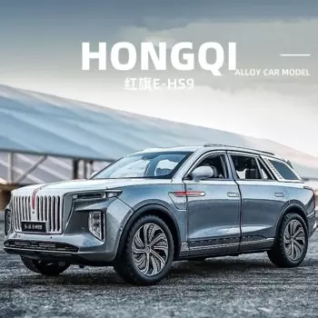 1:24 внедорожник HONGQI E-HS9 H9, новая модель автомобиля из сплава энергии, Литые металлические игрушечные автомобили, высокая симуляция звука и фотографий, детские подарки