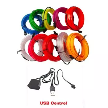 1/2/3/4/5 м светодиодный светильник для украшения интерьера автомобиля EL проводка USB-проводное управление авто DIY гибкий окружающий свет неоновая полоса