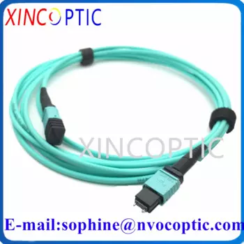 1/2/3/5/7/10/15/20/25/30M,12C,MMF,MPO/PC M к UPC Male 12Cores 3,0mm LSZH Mini Round Aqua волоконно-оптический патч-корд кабель