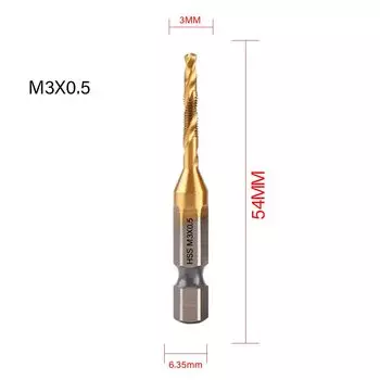 1/2/3/6 шт. сверло с шестигранным хвостовиком с титановым покрытием