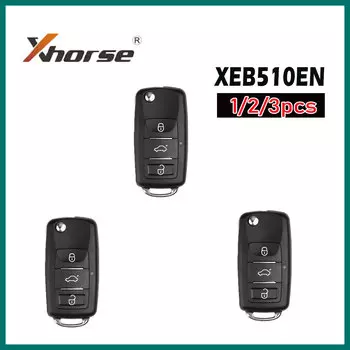 1/2/3 шт. супер пульт дистанционного управления Xhorse XEB510EN B5 с супер чипом XT27B, 3-кнопочный автомобильный пульт дистанционного управления для ключа Volkswagen, ключи для ключа VDI