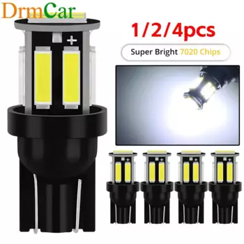 1/2/4 шт. T10 W5W 10SMD Автомобильный светодиод 194 168 Клиновый указатель поворота Обратный боковой фонарь Светодиодный номерной знак Багажник Лампа купольный габаритный фонарь 12 В