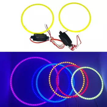 1/2 шт. 130 мм 140 мм ангельские глазки без крышки, авто кольца Halo, автомобильные фары, мотоцикл, 12 В, 24 В, белый, желтый, синий, зеленый, красный