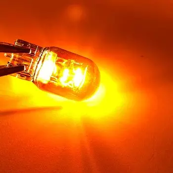 1/2 шт. Автомобильная сигнальная лампа 12 В 7440 Серебристая хромированная лампа T20 7443 W21W W21/5W Автоматический указатель поворота Задние фонари янтарно-красный