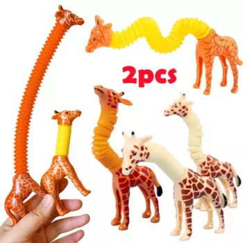 1/2 шт., креативная коричневая телескопическая трубка-жираф, игрушка для детей, сделай сам, забавный эластичный жираф, декомпрессионная детская головоломка, развивающие игрушки