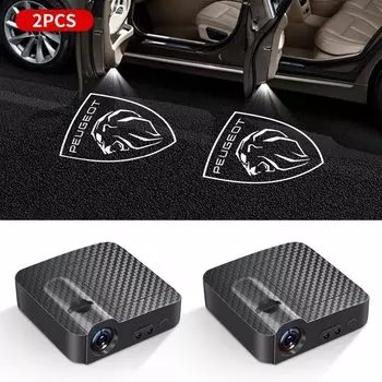 1/2 шт. светодиодный лазерный проектор двери автомобиля с логотипом, ночные огни, лампа для Peugeot 206 207 308 408 508 RCZ 208 3008 2008