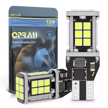 1/2 шт. T15 W16W WY16W светодиодный Canbus без ошибок 3030 24SMD автомобильная лампа заднего тормоза указатель поворота автоматический фонарь заднего хода белый красный желтый 6000K 12 В