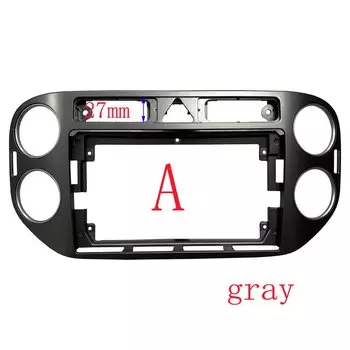 1/2Din автомобильный DVD-диск только рамка аудио адаптер отделка приборной панели лицевая панель 9 дюймов для VW Tiguan темно-серый 2010-17 двойной радиоплеер