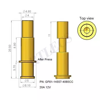 Фланцевый пружинный разъем Pogo Pin RTLECS OD60 65 69-x