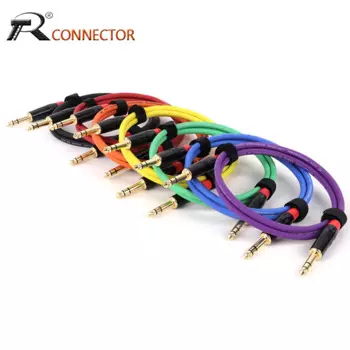 Инструментальный кабель TRS 1/4", Стереокабель диаметром от 6,35 мм до 6,35 мм от мужчины к мужчине для электрогитары, баса, клавиатуры, микшера, усилителя, динамика