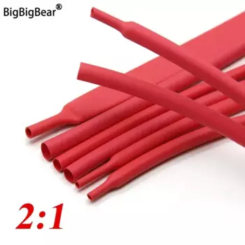 1/5/10 м 2:1 термоусадочная термоусадочная трубка красного цвета диаметром 0,6 мм ~ 80 мм ремонт проводов DIY защита кабеля трубка обертка