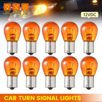 1/5/10 шт., 12 В постоянного тока, янтарно-желтая галогенная лампа, автомобильный индикатор, стоп-сигнал заднего хода, стояночный свет, светодиодные лампы 1156 BAU15S PY21W