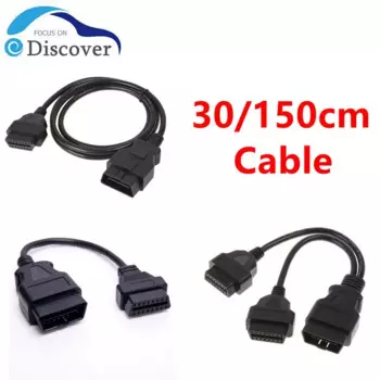 1,5 м 150 см 30 см 16PIN OBD2 удлинительный кабель между мужчинами и женщинами диагностический кабель для ELM327