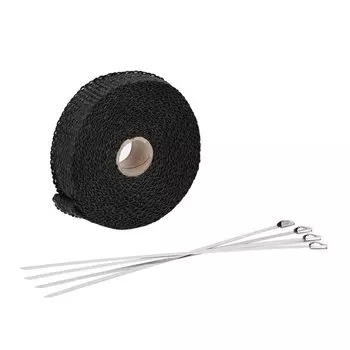 1 "5 м мотоцикл выхлопной тепловой выхлопной ленты заголовок термостойкая оберточная труба для Аксессуары для мотоцикла и автомобиля + 4 шт. стяжки