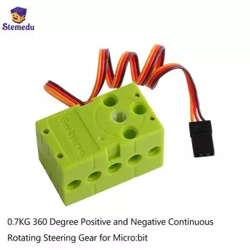 1/5 шт. Geekservo 0,7 кг вращающийся рулевой механизм 360 ° CW/CCW сервопривод непрерывного вращения Green 4,8 в-6 в PWM для микробит Raspberry Pi
