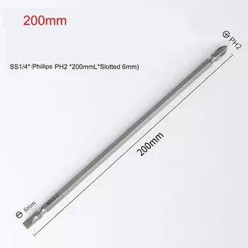 1-5 шт. отвертка с двойной головкой, магнитная крестовая отвертка PH2 Phillips и 6 мм, длина 50/65/100/150/200 мм