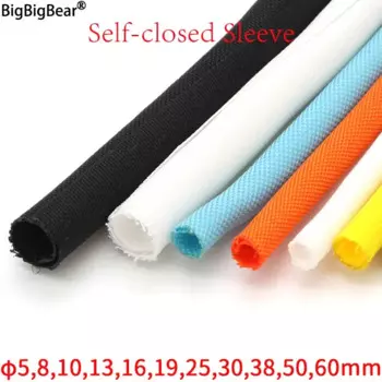 Самозакрывающийся расширяющийся Плетеный ПЭТ рукав 1/5 м, диаметр 5, 8, 10, 13, 16, 19, 25, 30 мм, протектор кабеля, жгут проводов, нейлоновая обмотка