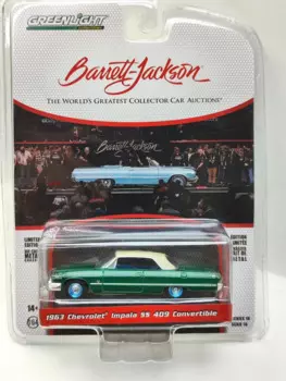 1:64 1963, Chevrolet Impala SS 409, трансформируемая машина Azure Aqua Poly Green, коллекция моделей автомобилей