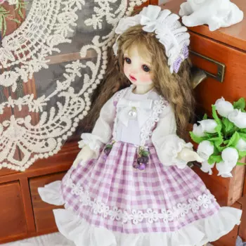 1/6 1/4 1/3 BJD платье + заколки для волос, кукла в ретро-стиле, фиолетовая модель 1/3 1/4 1/6 BJD SD DD 1/6 Blyth, аксессуары для кукол