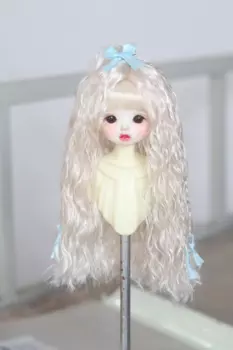 1/6 BJD молочный Шелковый парик для куклы, Женский Цветной маленький рулон, бесплатная доставка