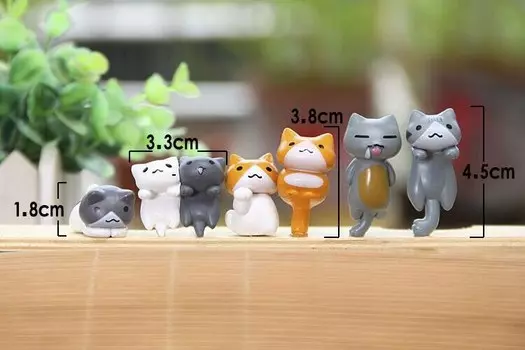 1/6 шт., японские милые кошки, тигровые кошки, корейская версия ручной работы, креативные маленькие свежие и микропейзажные садовые куклы, домашний декор