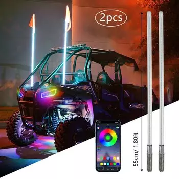 1,8 фута светодиодные кнут с подсветкой, антенные кнуты для ATV UTV Polaris RZR, внедорожный грузовик, песчаный багги, лампа для флагштока Dune