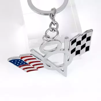 1 брелок для ключей с эмблемой V8 из цинкового сплава, подарки для Chevy Corvette