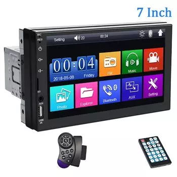1 DIN 7-дюймовая Автомобильная Стереосистема С Зеркальной Связью FM Aux-In Bluetooth HD С Сенсорным Экраном MP5 Мультимедийны...