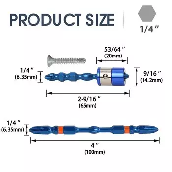 1 компл. 1/4 "шестигранный хвостовик подходит для магнитных отверток PH2 S2 K5 с длинным охватом электрическая дуга сверла экстрактность один инструмент с крестообразной головкой Phillips