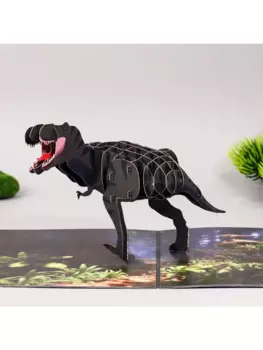1 компл. Стереоскопическая поздравительная открытка динозавра 3D Творческая бумажная скульптура благословение сообщение маленькая открытка День рождения открытка