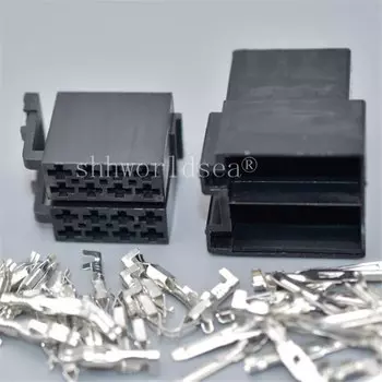 1 комплект, 16-контактный 3,5 мм автомобильный аудиокабель, автомобильный разъем ISO, разъем «мама-папа» для Volkswagen VW Bora